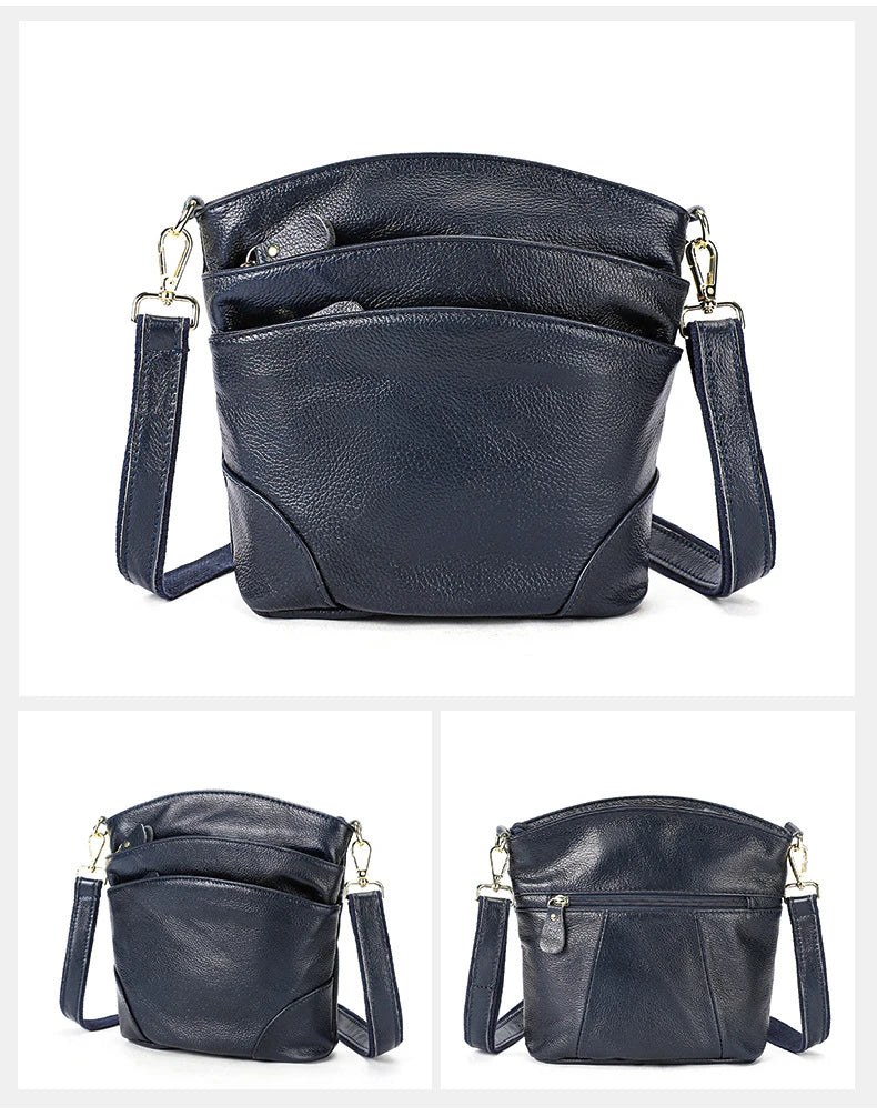 Genuine Leather Women Messenger Bags Cow Leather Crossbody Shoulder Bag Small Female Handbags Capacity Phone Bag for Girls