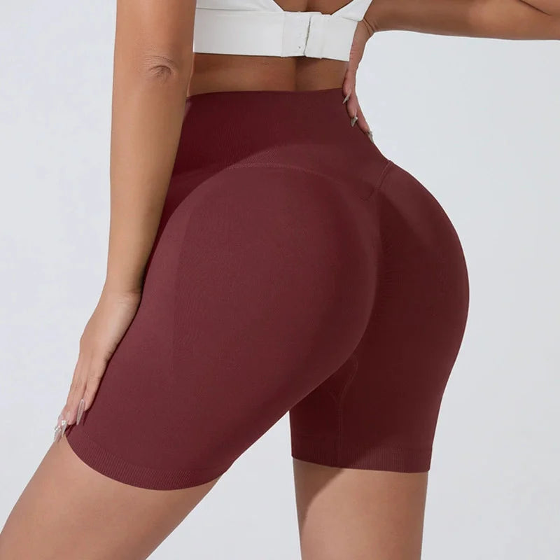Peach Hip Lifting Sports Shorts Women High Waist Belly Slimming Running Training Quick-drying Trousers Tight Three-point Shorts