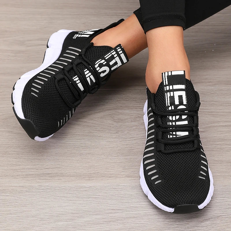 Women's Platform Sports Shoes - Breathable Hiking Walking Sneakers