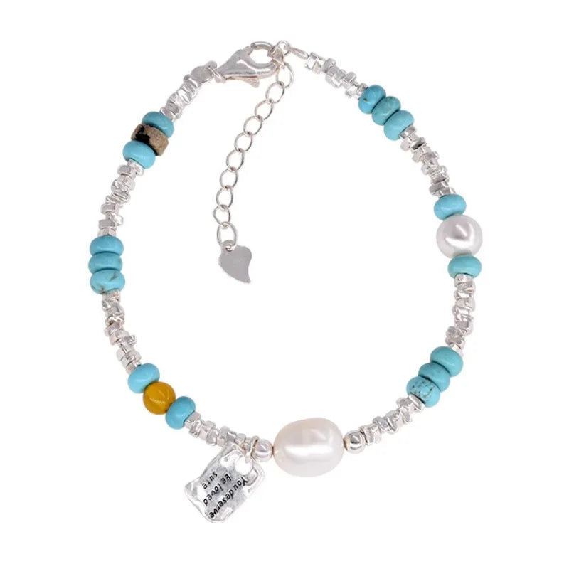 VENTFILLE 925 Sterling Silver Double Layer Pearl Bracelet for Women Girl Design Bead Korean Jewelry Dropshipping