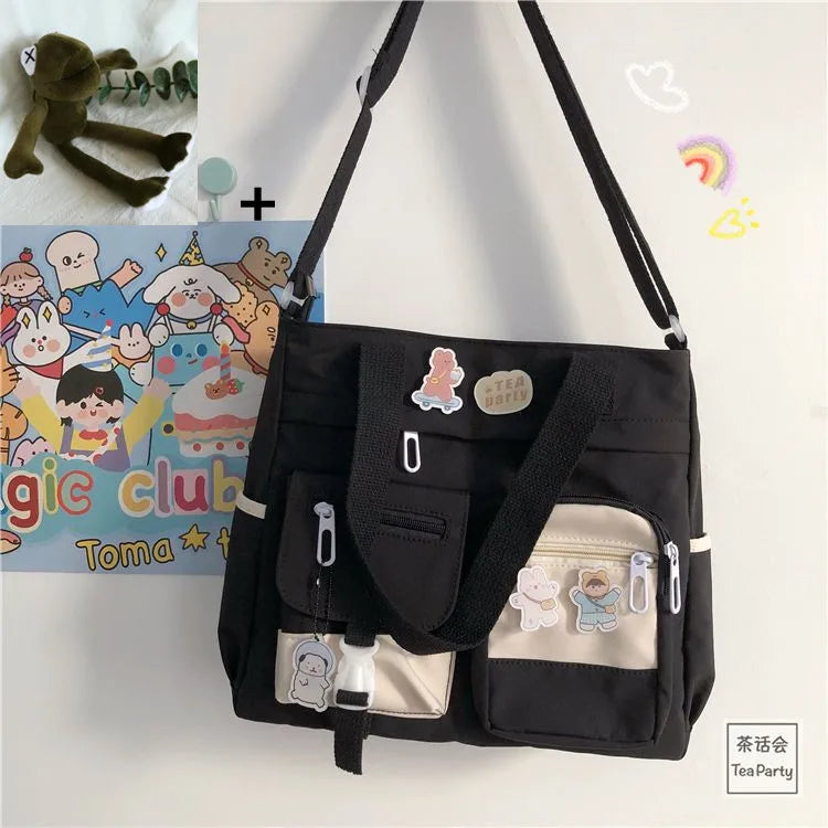 Waterproof Canvas Women Handbags Shoulder Bags Nylon Ladies Tote Messenger Bag Oxford Handbag Crossbody Bags for Girls Satchels