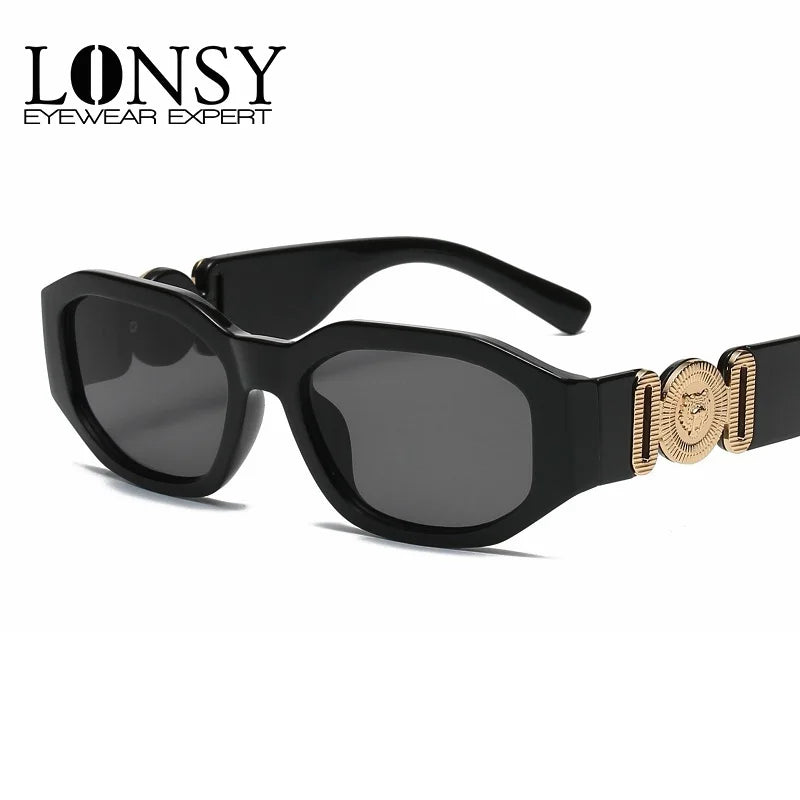 LONSY Fashion Square Sunglasses - Black Gradient Big Frame Retro UV400