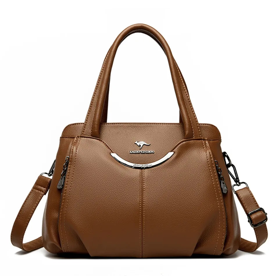Luxury Soft Leather Handbag - Designer Crossbody Tote Bag 2024