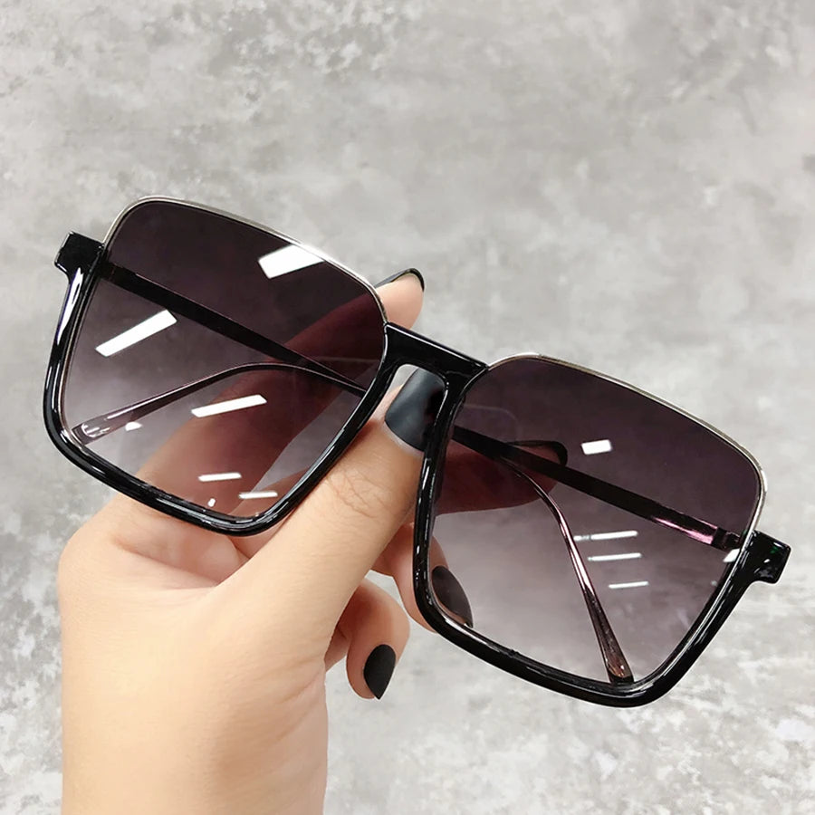 2025 Big Square Frame Travel Sunglasses - Luxury Gradient Unisex UV400