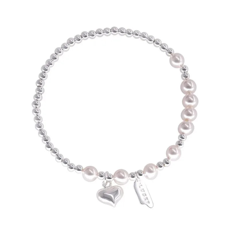 VENTFILLE 925 Sterling Silver Double Layer Pearl Bracelet for Women Girl Design Bead Korean Jewelry Dropshipping