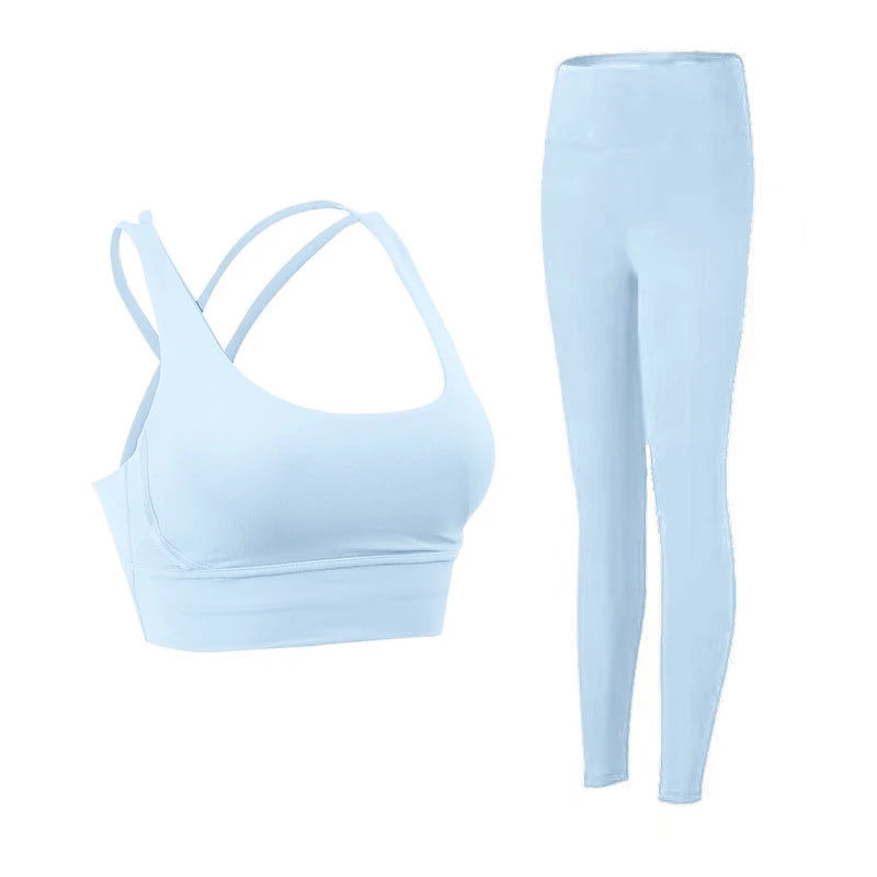 2 Piece Yoga Clothes - Athletic Tracksuit Sports Bra & Leggings
