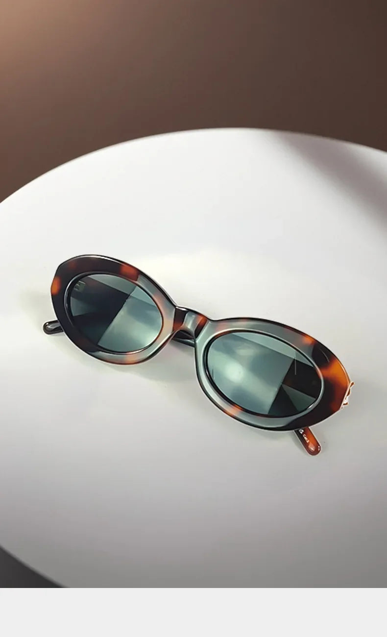 Best-Selling Oval Frame Sunglasses - High-End Vintage UV Protection