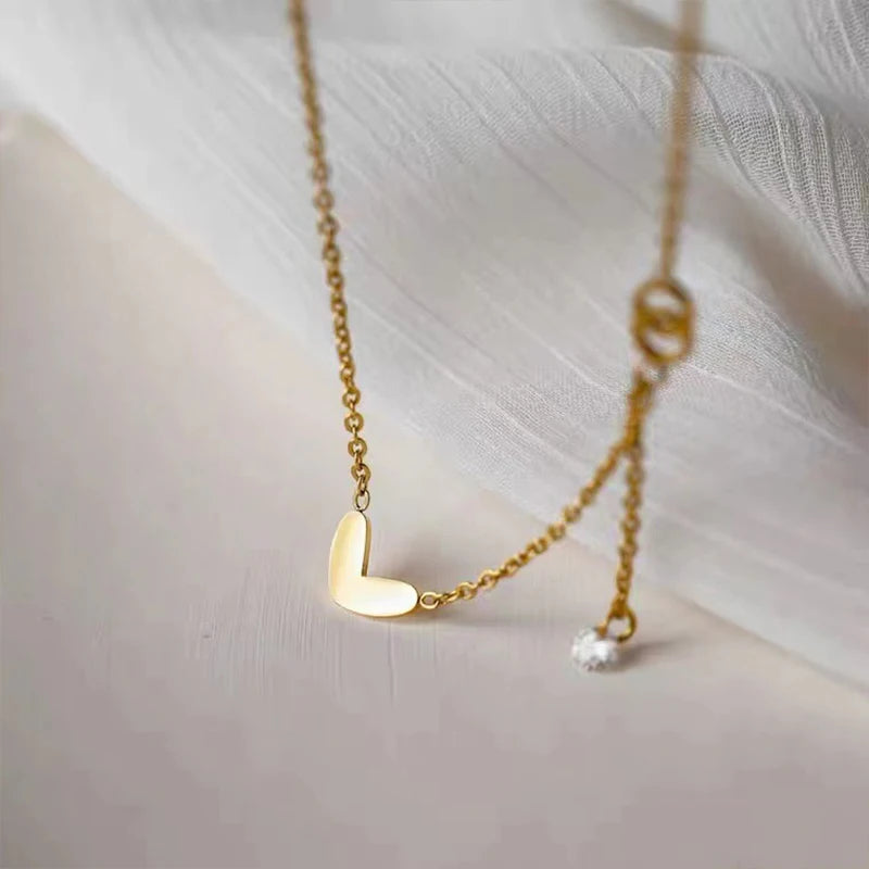 Popular 925 Sterling Silver Heart-shaped Tassel Necklace Sparkling Zircon Collarbone Chai Women's Fashion Jewelry Birthday Gift