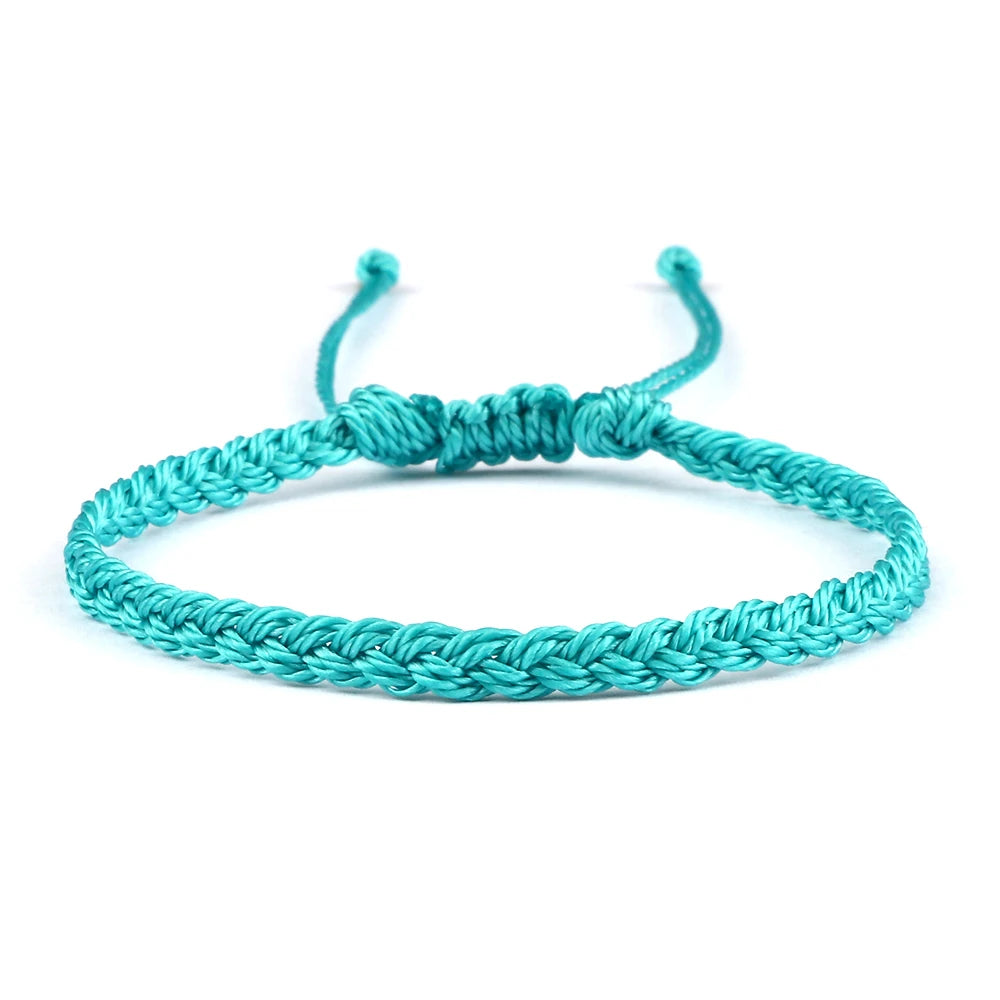 Classic Handmade Braided Bracelets for Women Men Pure Color Waxed Thread Braid Wristband Charm Bracelet Adjustable Jewelry Gifts