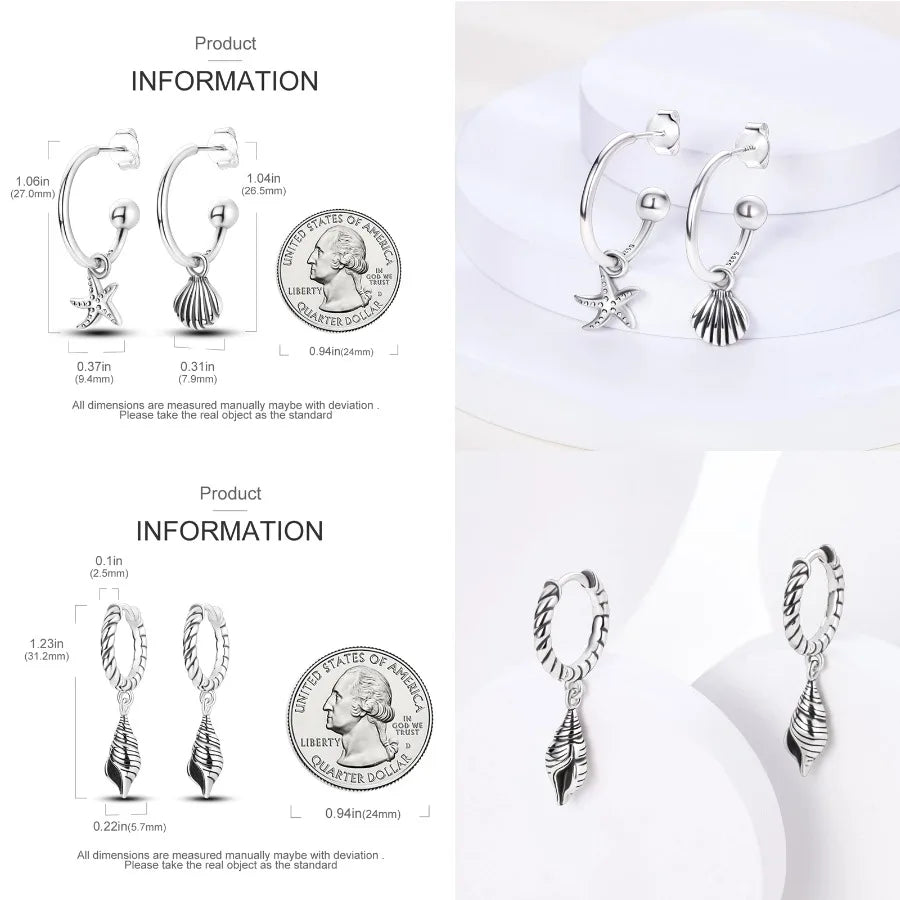 Unicorn Earrings 925 Sterling Silver Original Zircon Elephant Feather Dog Cat Blue Star Small Earrings For Women Jewelry Gift