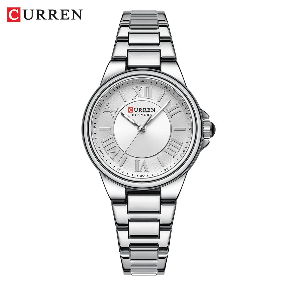 CURREN 9091 Rose Gold Watch - Elegant Steel Strap Ladies Quartz