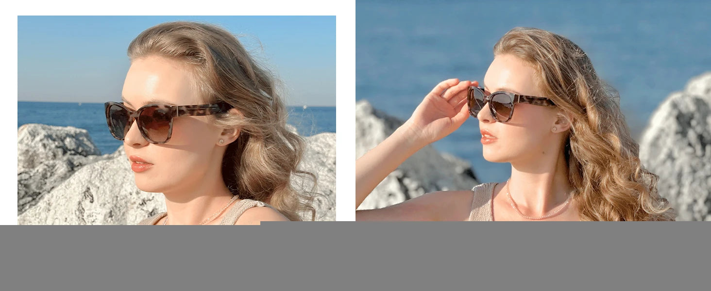 ZENOTTIC Polarized Cat Eye Sunglasses - Oversized UV400 Designer Women