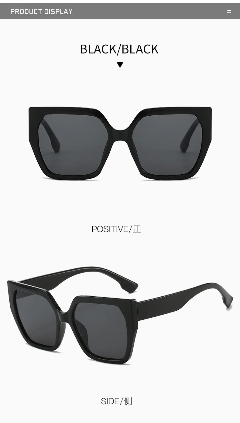 Vintage Square Fishing Sunglasses - Retro Unisex UV400 Black Eyewear