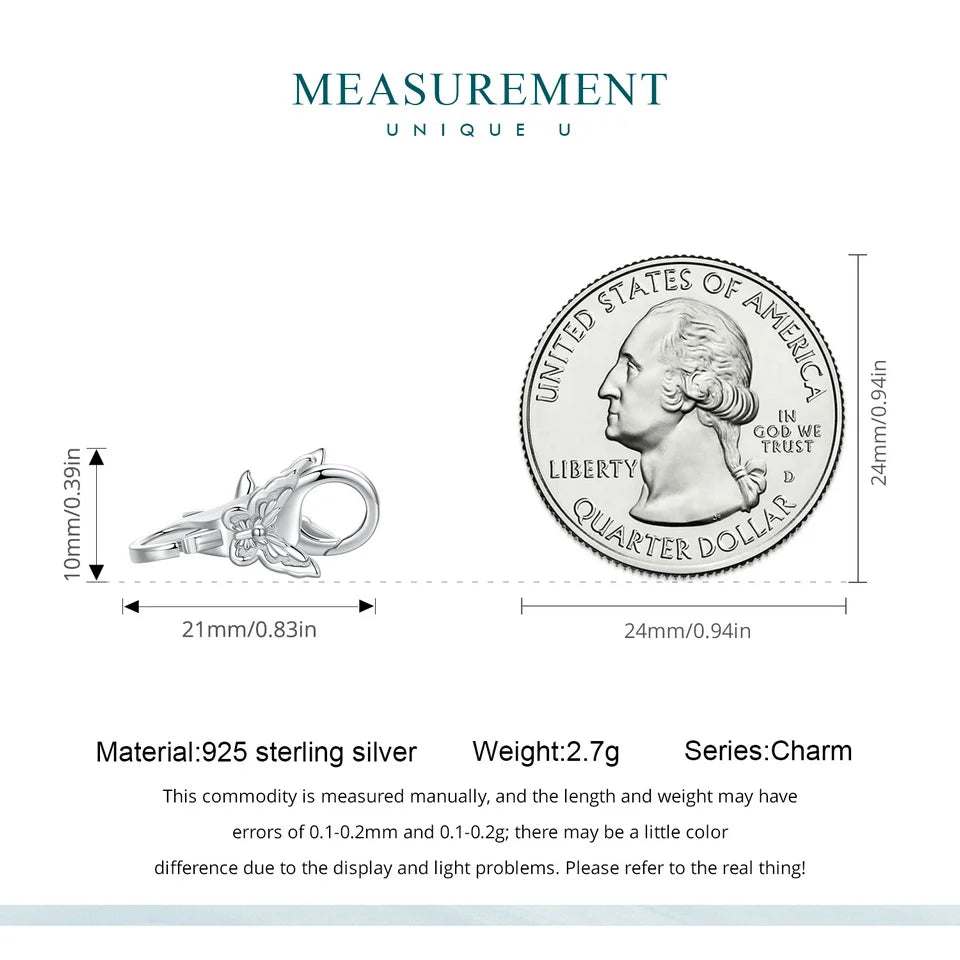 WOSTU Real 925 Sterling Silver Basic Snake Bangle Bracelet Butterfly Flower Closure Buckle For DIY Charms Bead Jewelry Make Gift