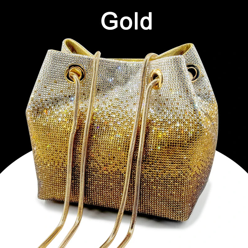 2025 Latest Italian Design Luxury Shiny Wedding Party Ladies Handbag high quality Diamond Tote Evening Bag