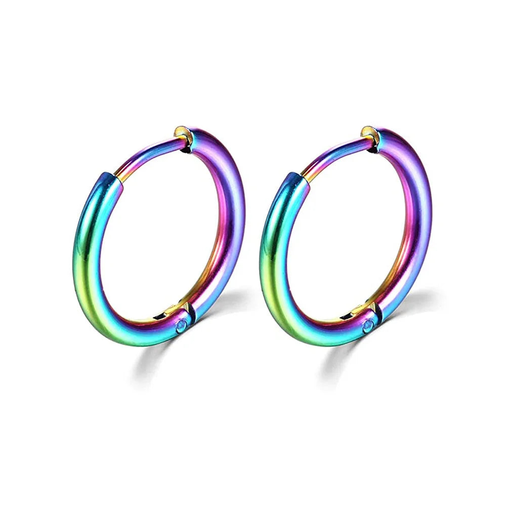 2022 New Simple Stainless Steel Small Hoop Earrings for Women Men Cartilage Ear Piercing Jewelry Pendientes Hombre Mujer