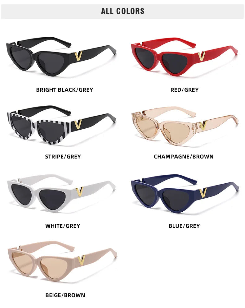 Luxury Glamour Cat Eye Designer Sunglasses - Fashion V Runway UV400