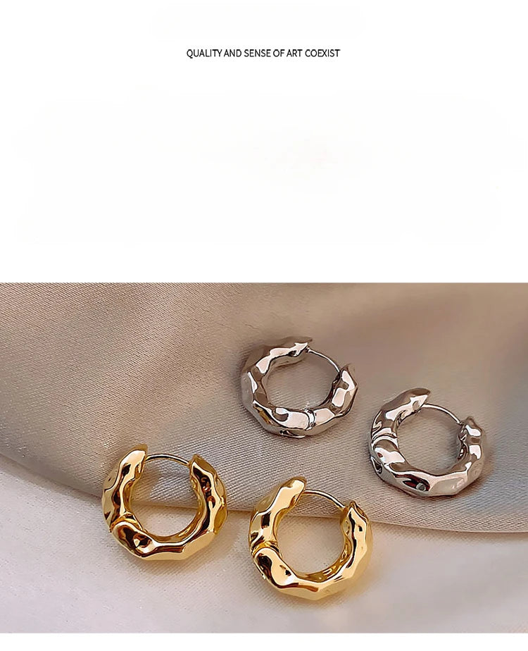 New Hot Sell Trendy 925 Sterling Silver Circle Earrings for Women Real Silver Ear Hoop Earrings