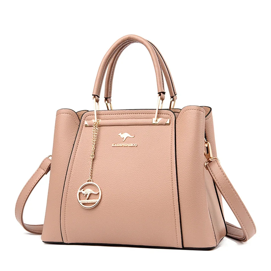 2024 Luxury Designer Handbag - 3 Layer Crossbody Leather Tote