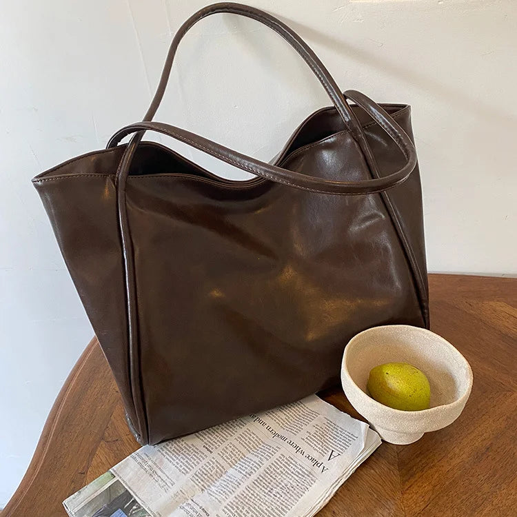 Portable Texture Tote Bag for Women, Shoulder Underarm Bag, Commuting Bag, Large Capacity, Niche Design, Autumn Winter Handbags