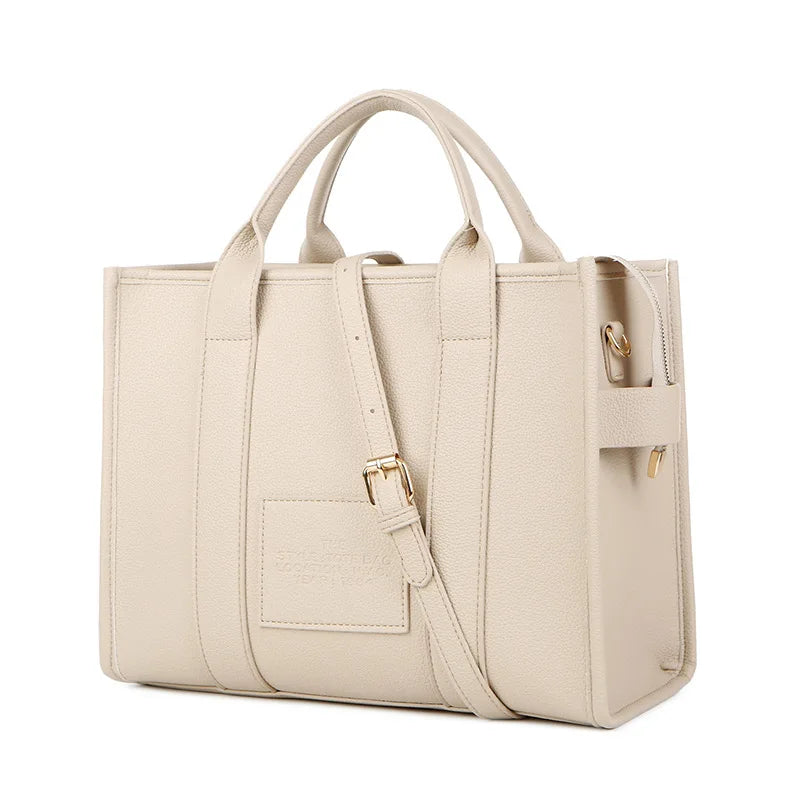 New Solid Color PU leather Women Tote bag Casual and large capacity High Quality handbag For women daily Commuter shoulder bag