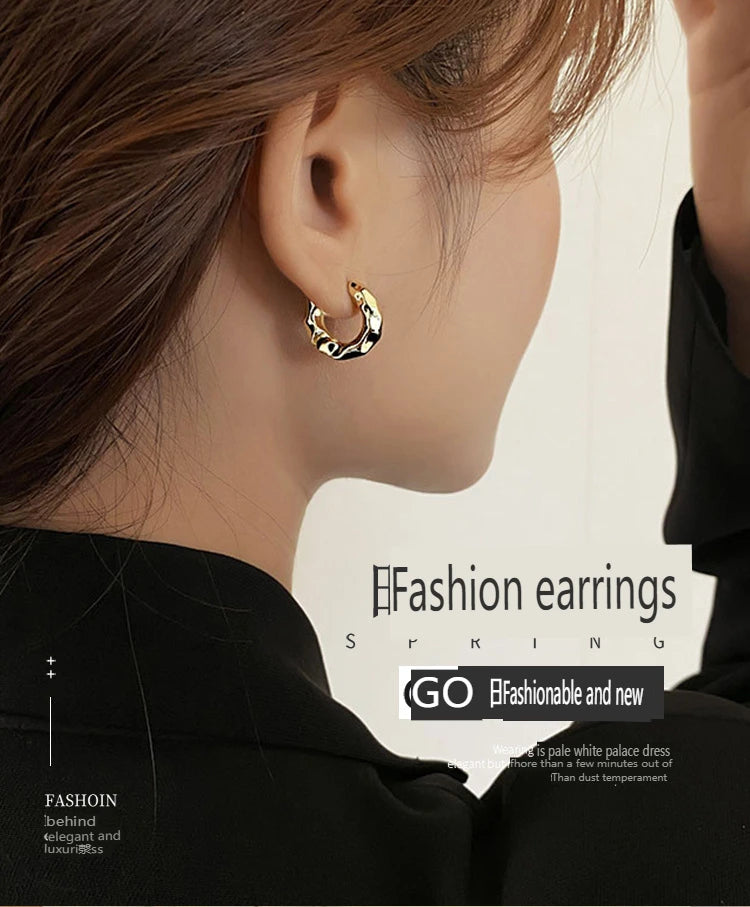 New Hot Sell Trendy 925 Sterling Silver Circle Earrings for Women Real Silver Ear Hoop Earrings