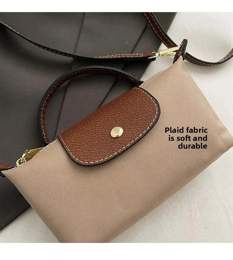 Retro Fashion Nylon Dumpling Bag Women's Crossbody Handbag Soft Polyester Lining Zipper Closure Shoulder Bag Handbag