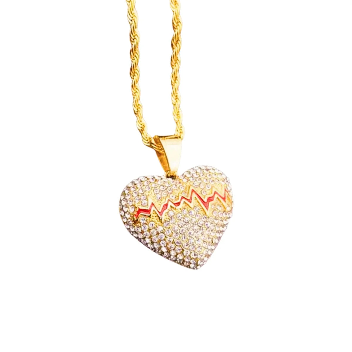 Luxury Dainty Full Zircon Heart Pendant Necklace Silver Color Stainless Steel Rope Chain For Women Wedding Charm Fashion Jewelry