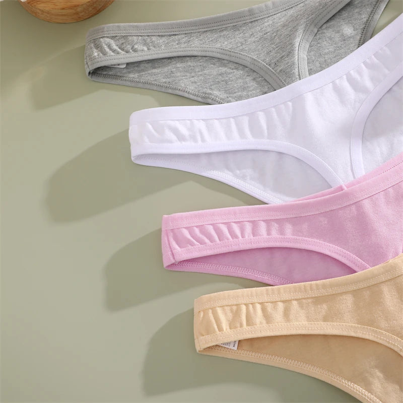 3Pcs/Set Seamless Thong Cotton Women Thin Strap Low Waist High Flexibility Panty Sexy Underwear Ladies Briefs T-back Soft Women