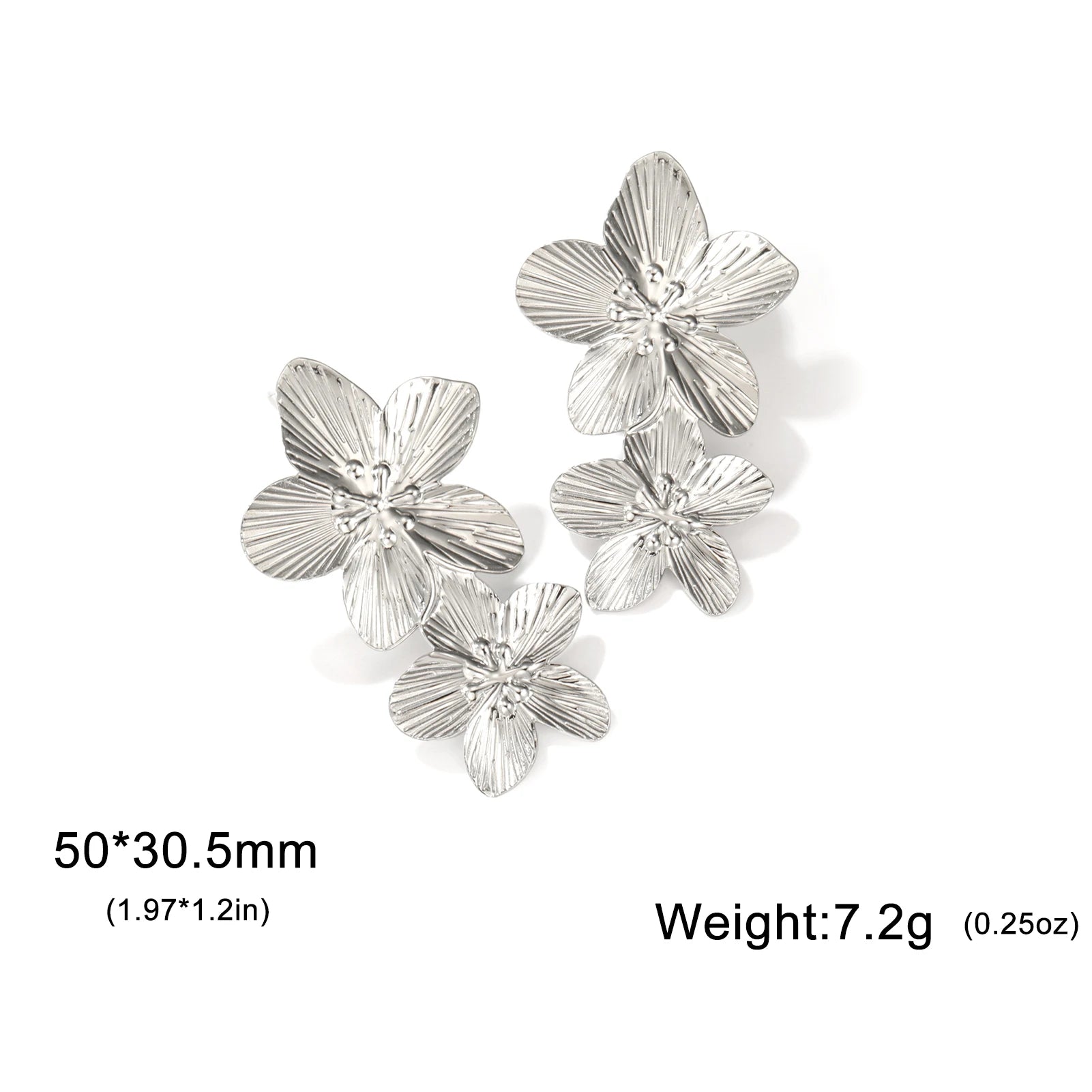 Unift Vintage Metal Flower Stud Earrings for Women Bohemian Gold Color Stainless Steel Earring Statement Stylish Simple Jewelry