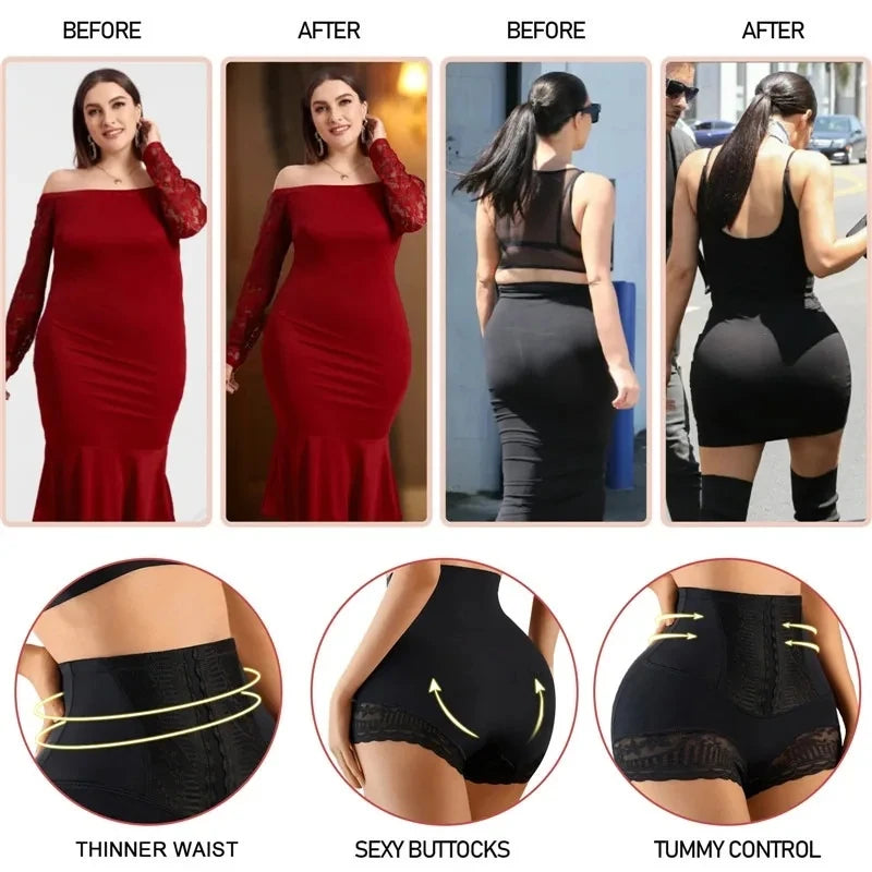 High Waist Control Panties - Seamless Lace Postpartum Shapewear