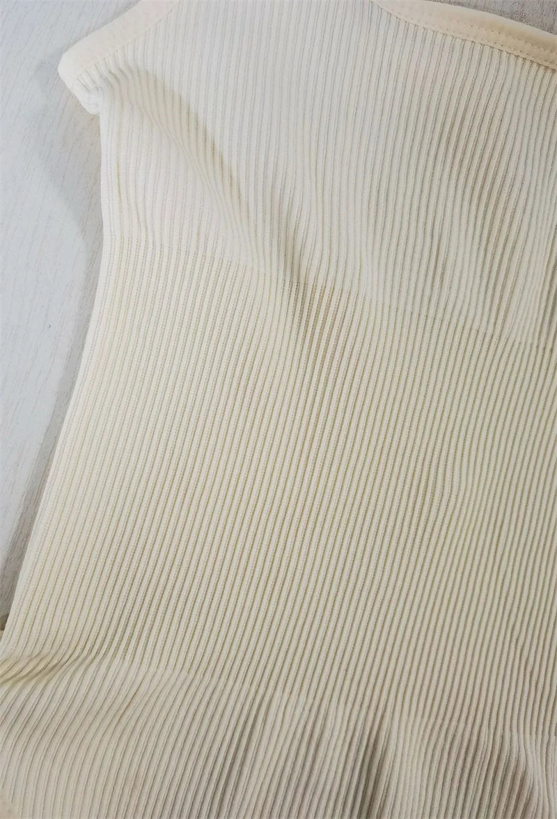 GUUDIA Ribbed Tummy Jumpsuit - Daily Shaper Bodysuit Open Crotch