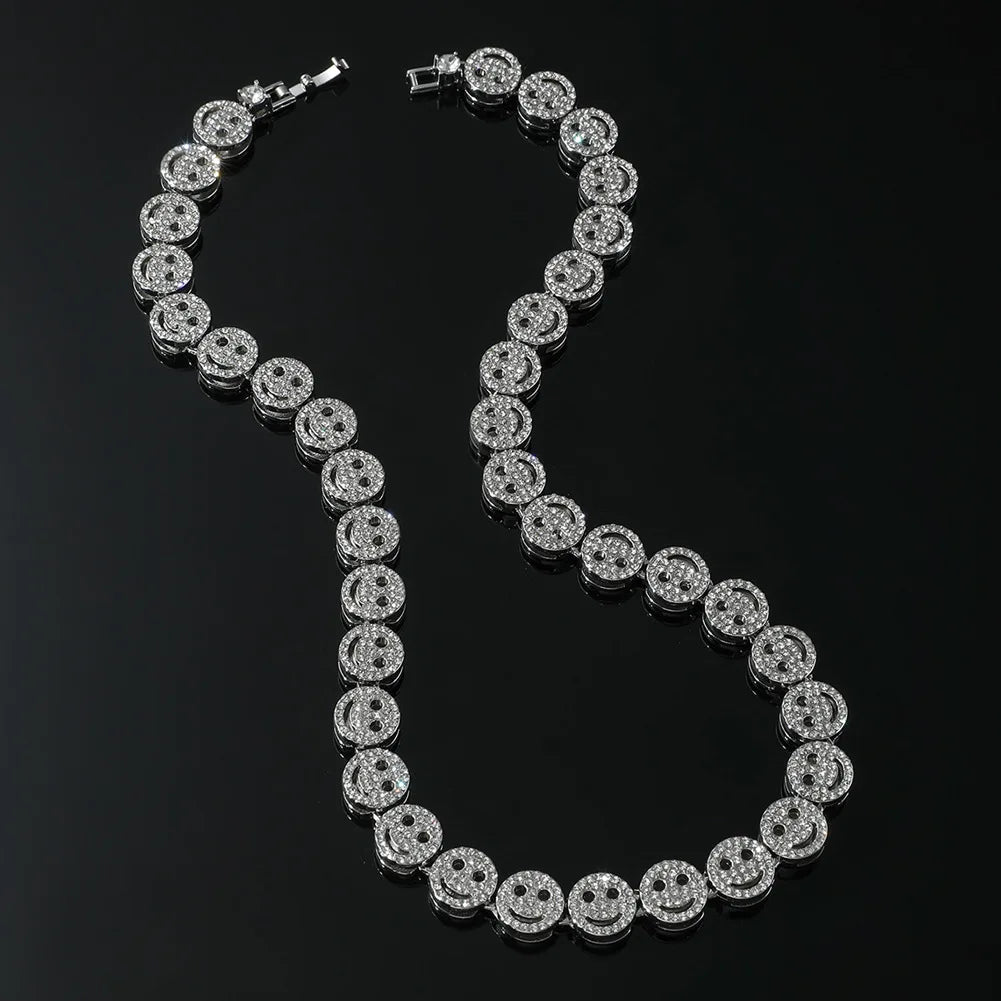 Fashionable Exquisite Smiling Face Decoration Necklace Bracelet Suit Suitable For Summer Travel And Fashionable Jewelry