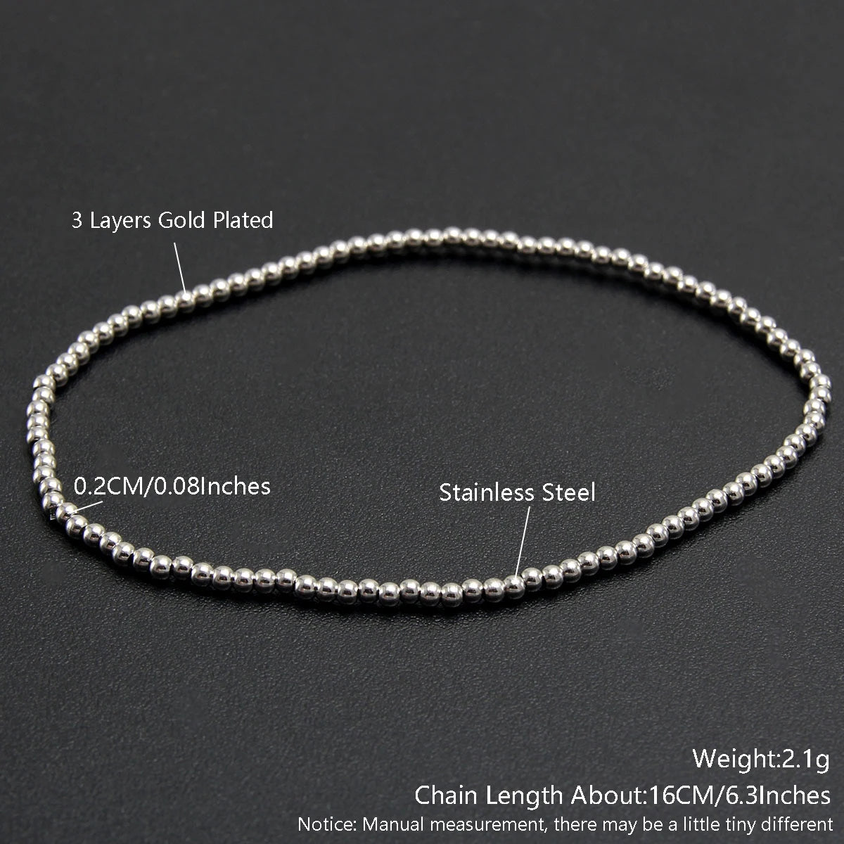 Premium Stainless Steel Beaded Bracelet Set - Stackable Ball Bracelets for Men & Women