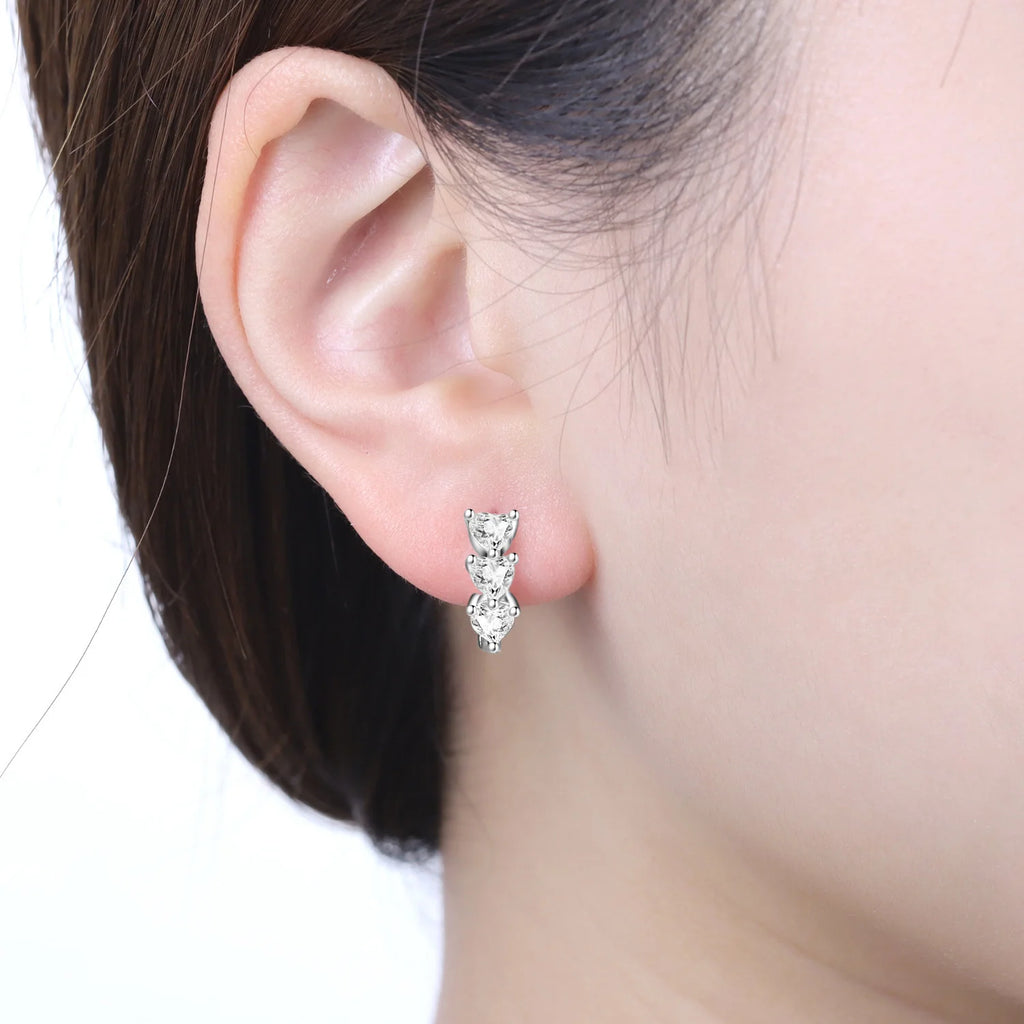 CYMYSS 2025 New 925 Sterling Silver Blue Heart Drop Earring Boutique Wedding Birthday Party Gift Jewellery Zircon Women Earrings