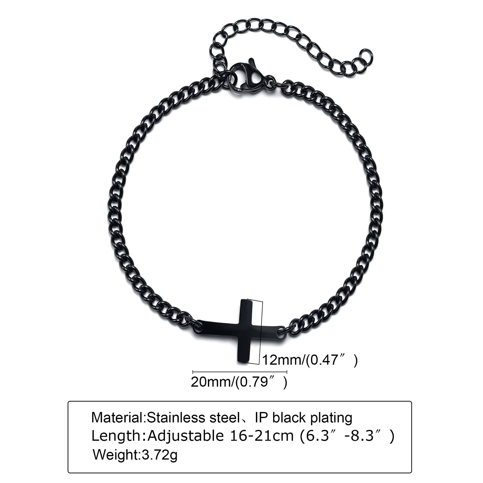 Stainless Steel Cross Religious Christian Bracelets for Men Boys,Wristband Jewelry,Gifts for Him