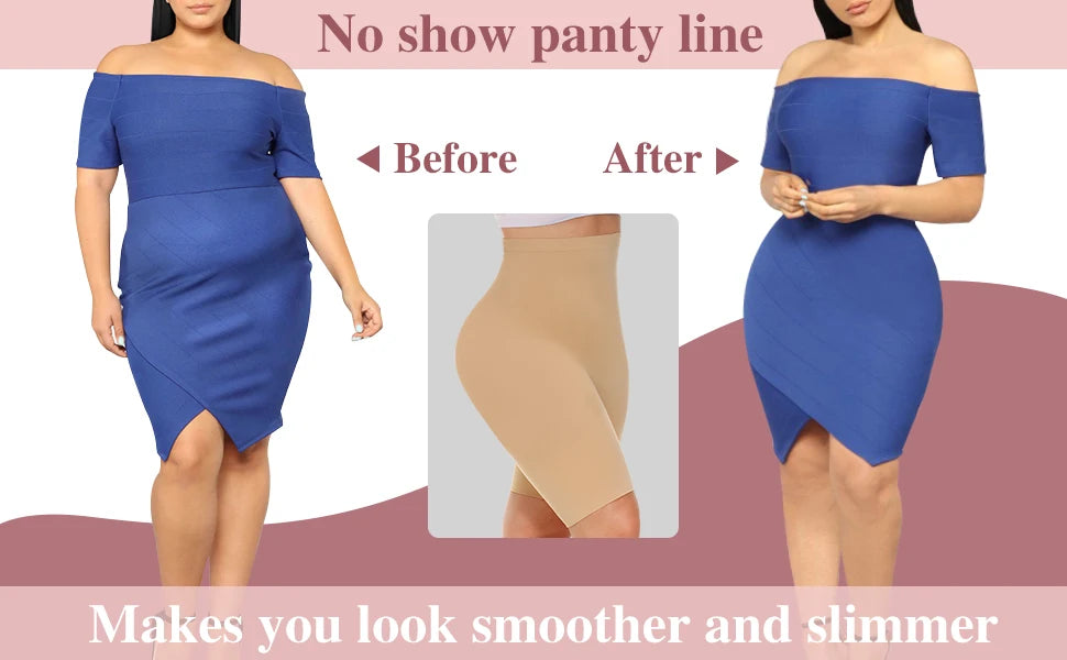 High Waisted Body Shaper Shorts - Tummy Control Butt Lifter