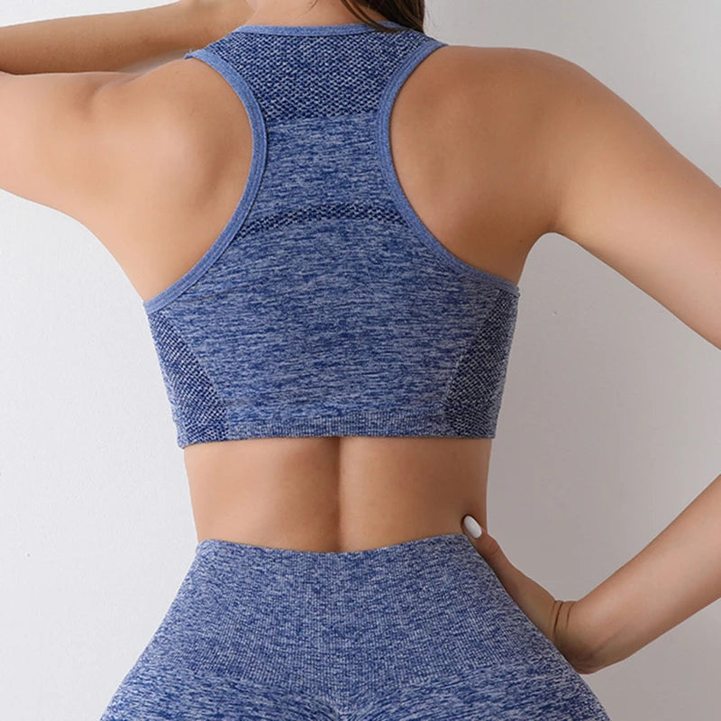 Yoga Fitness Suit High Waisted Peach Buttocks Shockproof Vest Underwear Shorts Set Breathable Women Tight Fitting Sports Bra