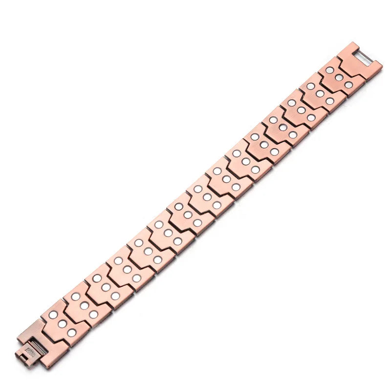 ARADOO Men's Pure Copper Bracelet 3500 Gauss 3X Strongth Magnetic Therapy Link Bracelets