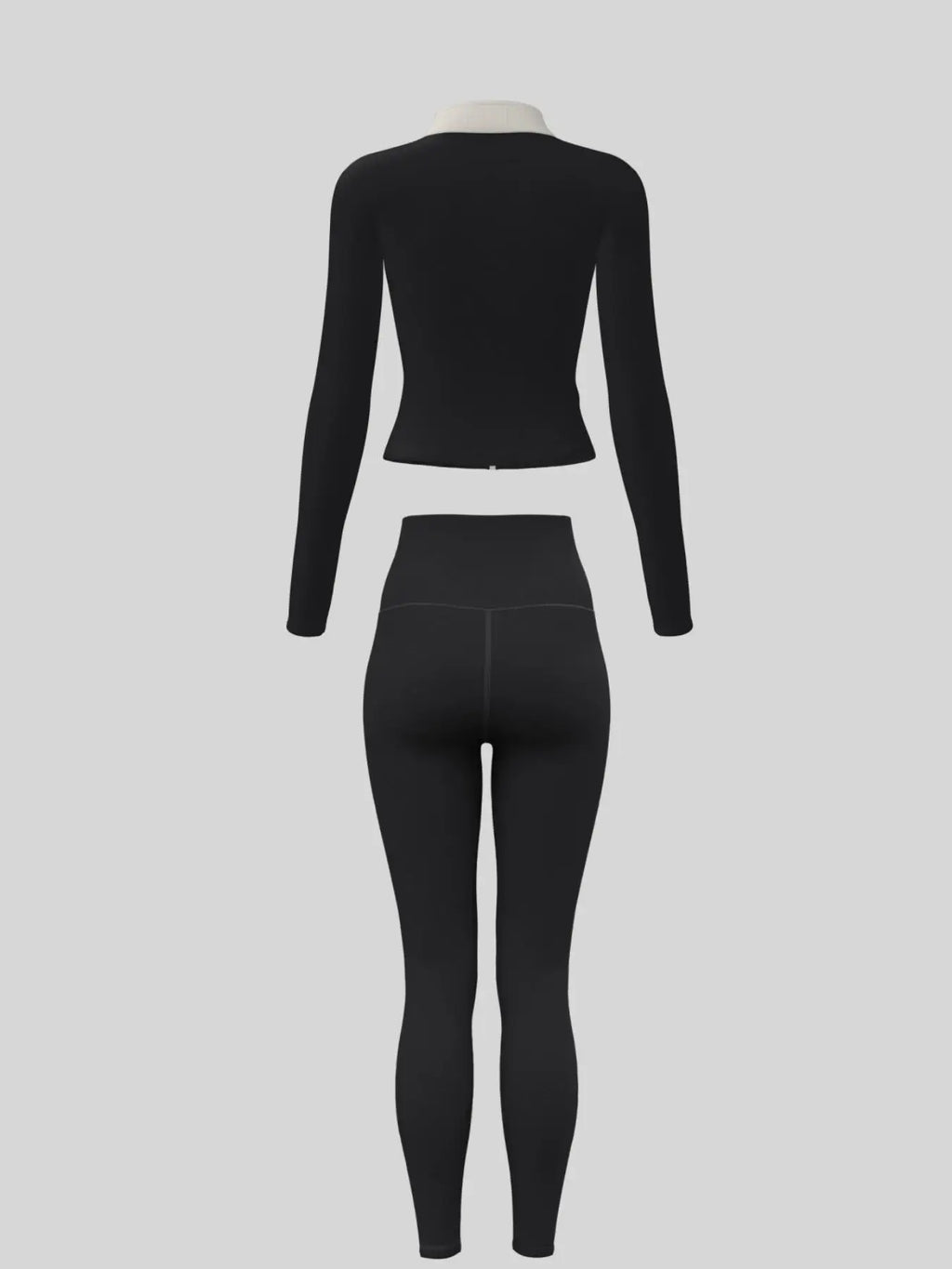 Fitfemme Two-Piece Sports Set - Zip Mock Neck Jacket & Leggings