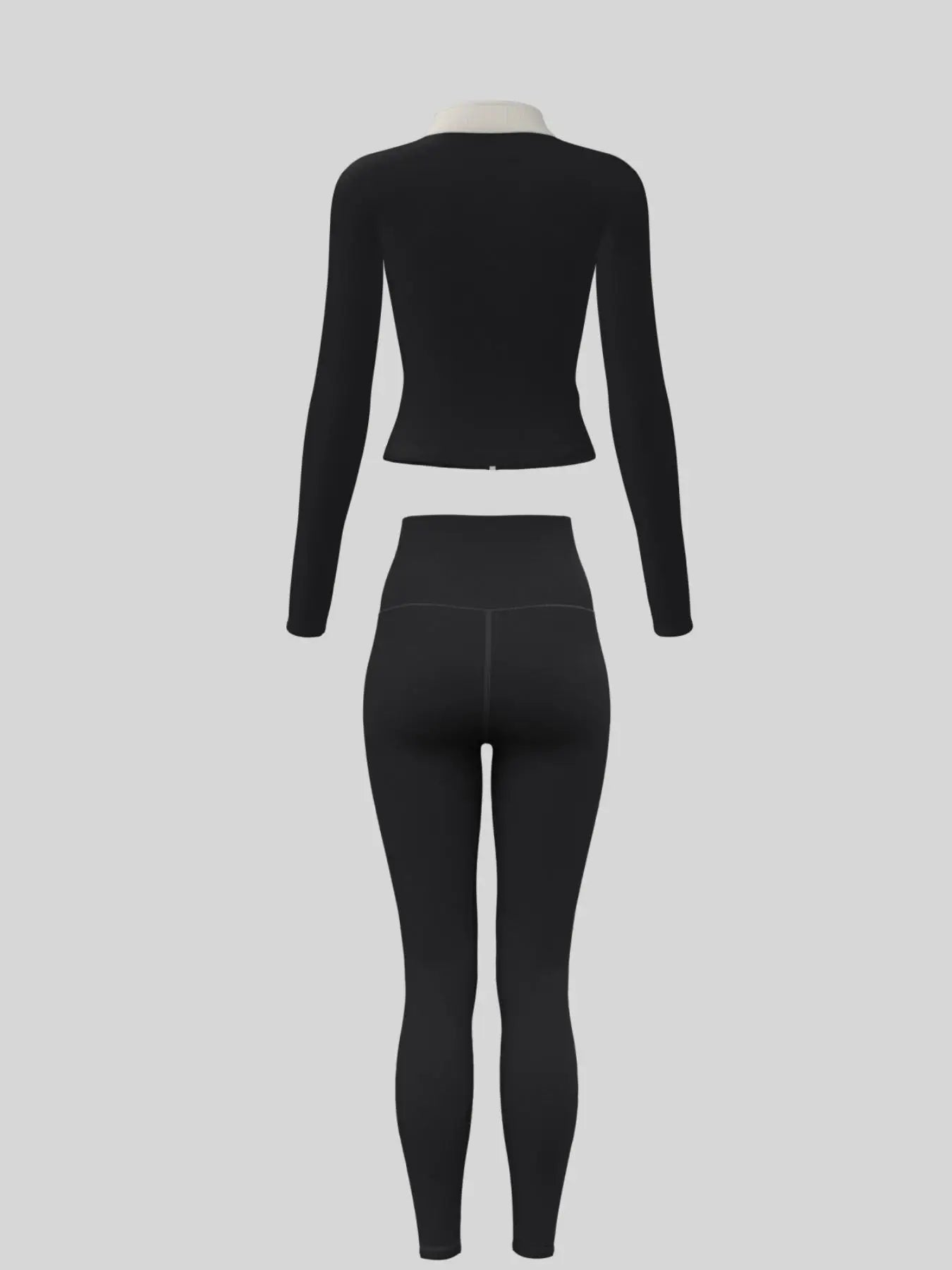 Fitfemme Two-Piece Sports Set - Zip Mock Neck Jacket & Leggings