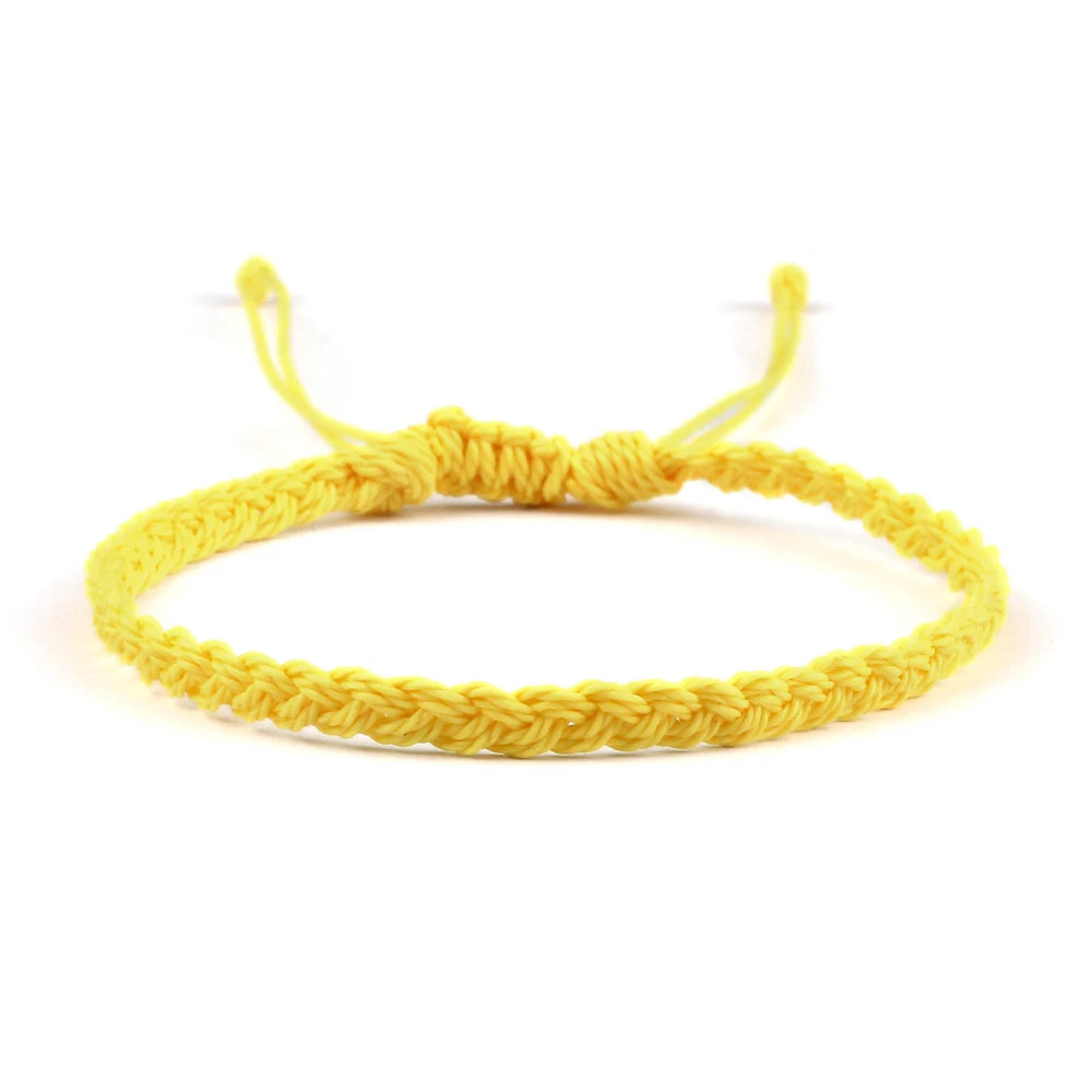 Classic Handmade Braided Bracelets for Women Men Pure Color Waxed Thread Braid Wristband Charm Bracelet Adjustable Jewelry Gifts