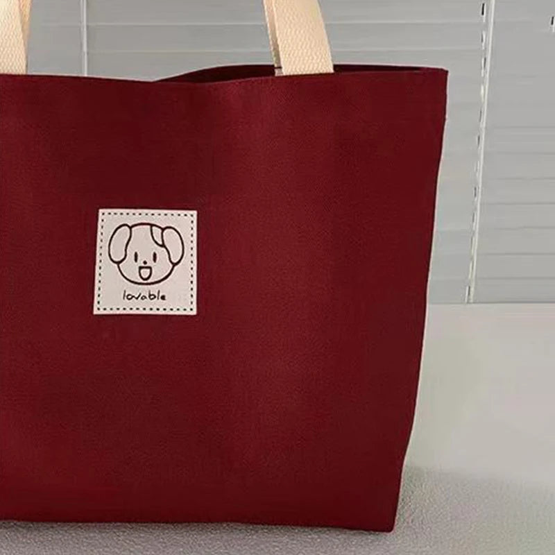 Canvas Bag Women S Large Capacity Simple Shoulder Bag Commuting Handbag