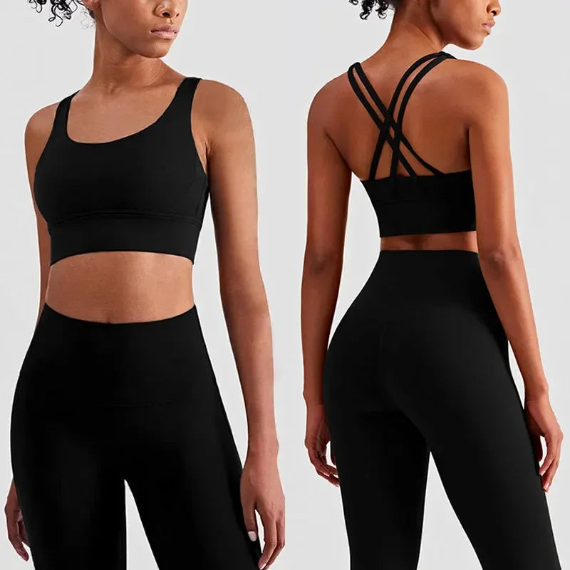 2 Piece Yoga Clothes - Athletic Tracksuit Sports Bra & Leggings
