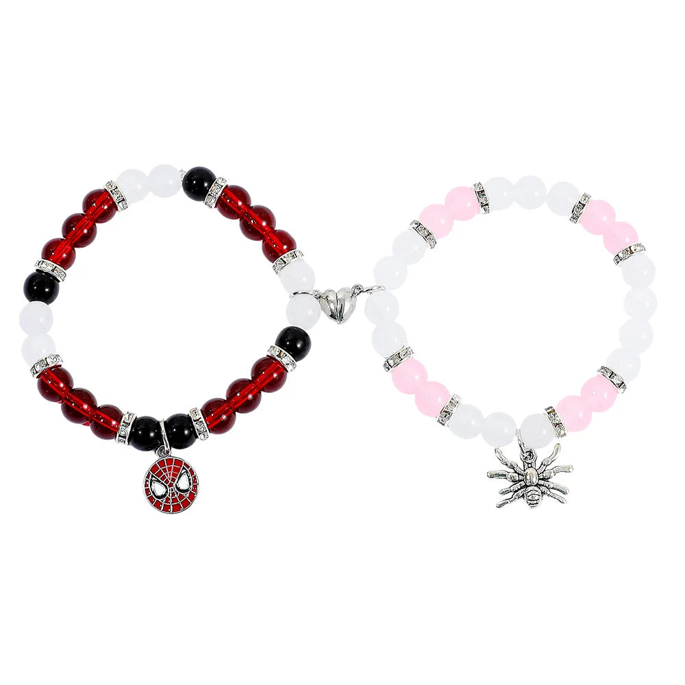 Spiderman Friendship Bracelets, Best Friend Bff, Halloween, Christmas, Matching Rope, Beads Chain, Couples Bracelets, New, 2025