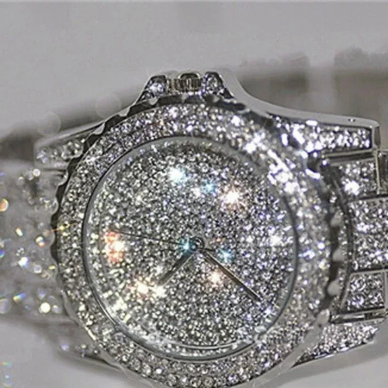 Luxury Rhinestone Watch Women - Sparkling Quartz Stainless Steel Gift