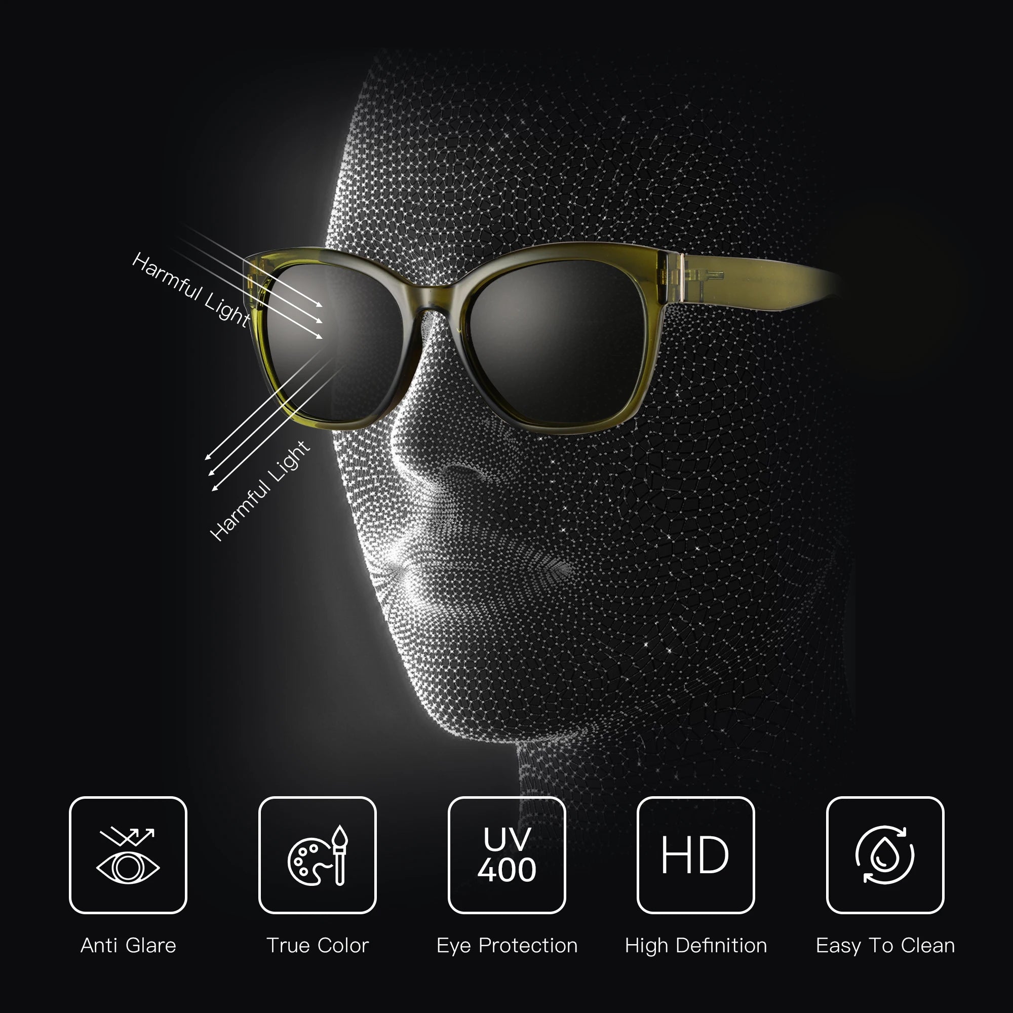 ZENOTTIC Thick Butterfly Polarized Sunglasses - Chunky Cat Eye UV400