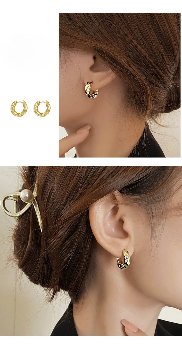 New Hot Sell Trendy 925 Sterling Silver Circle Earrings for Women Real Silver Ear Hoop Earrings