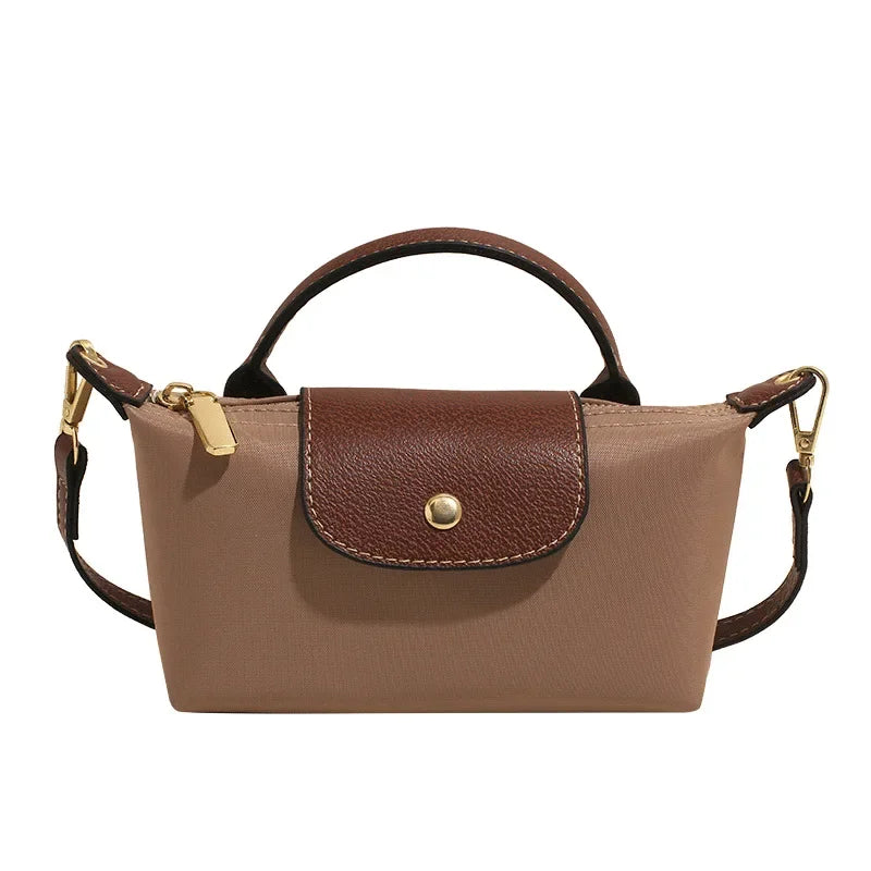 Retro Fashion Nylon Dumpling Bag Women's Crossbody Handbag Soft Polyester Lining Zipper Closure Shoulder Bag Handbag