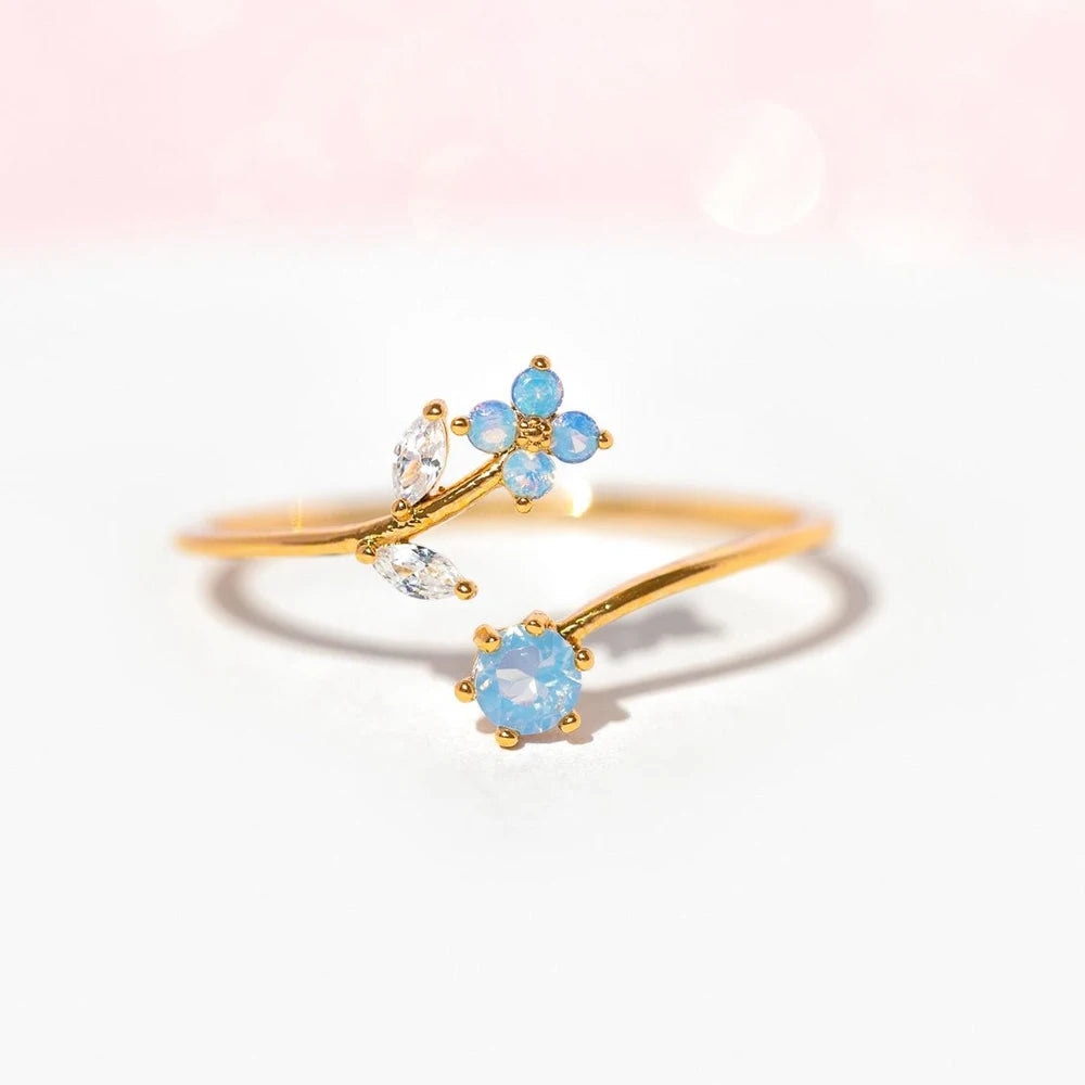 Fashion Moon Heart Flower Butterfly Rings For Women Sweet Girls Exquisite Shiny Rhinestone Crystal Open Ring 2025 Romantic Jewel